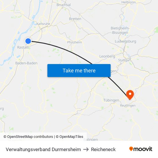 Verwaltungsverband Durmersheim to Reicheneck map