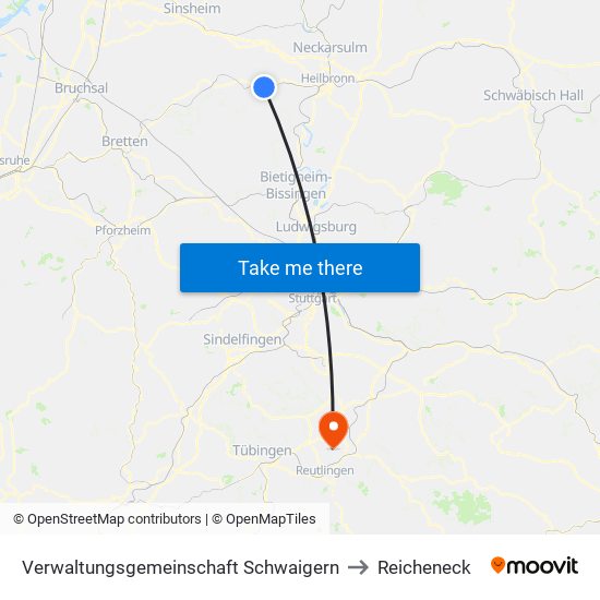 Verwaltungsgemeinschaft Schwaigern to Reicheneck map