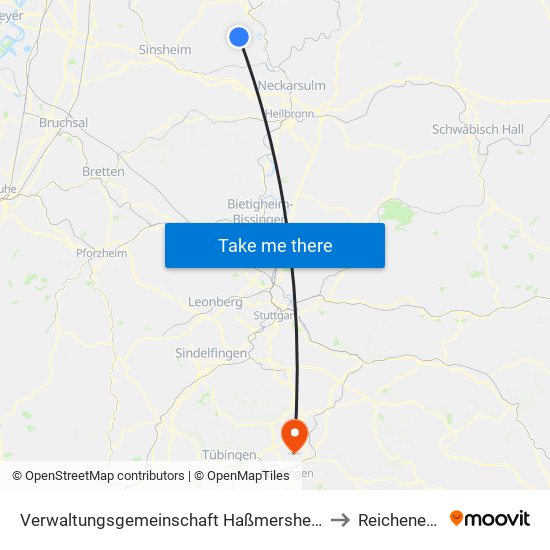 Verwaltungsgemeinschaft Haßmersheim to Reicheneck map