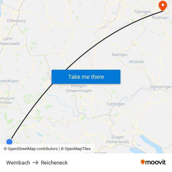 Wembach to Reicheneck map