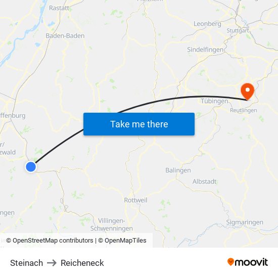 Steinach to Reicheneck map