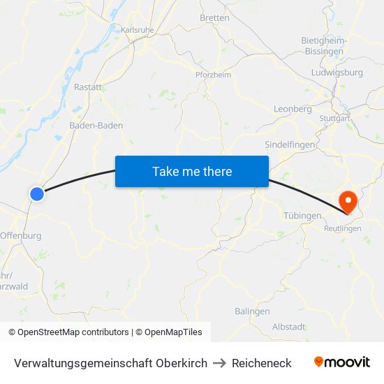 Verwaltungsgemeinschaft Oberkirch to Reicheneck map