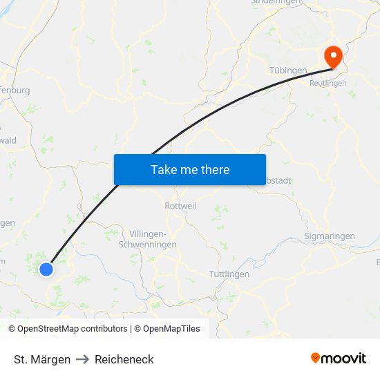 St. Märgen to Reicheneck map