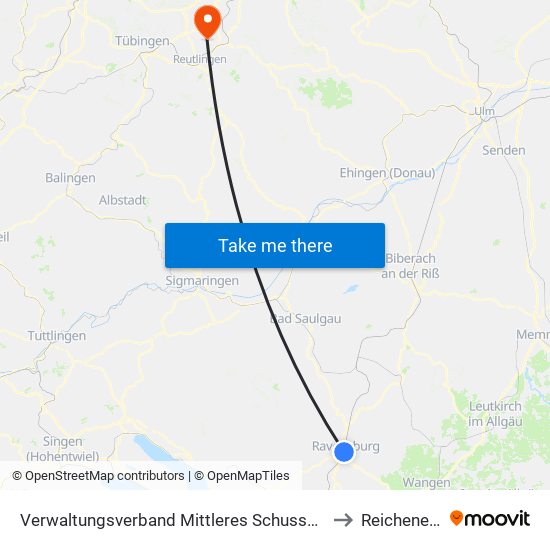 Verwaltungsverband Mittleres Schussental to Reicheneck map