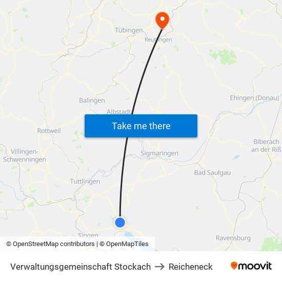 Verwaltungsgemeinschaft Stockach to Reicheneck map