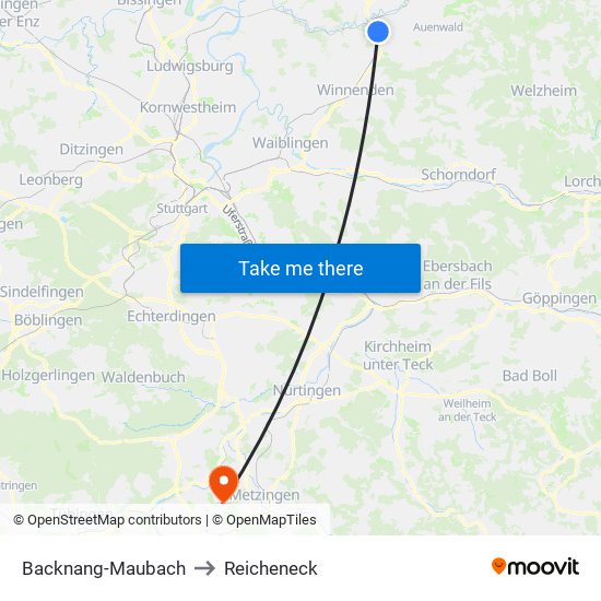 Backnang-Maubach to Reicheneck map