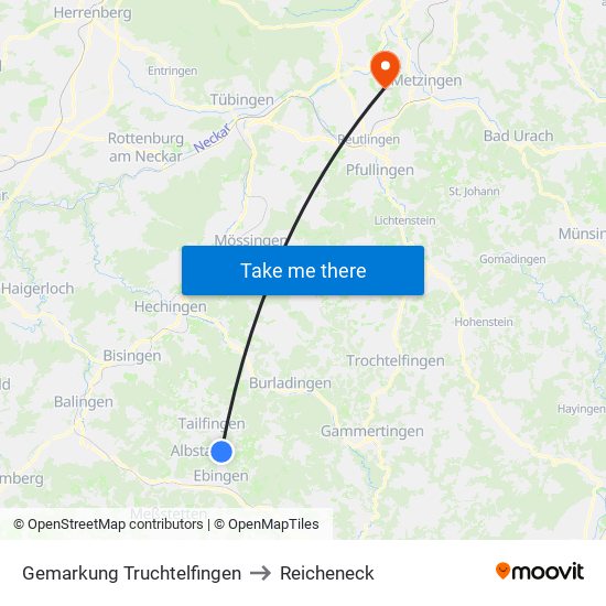 Gemarkung Truchtelfingen to Reicheneck map