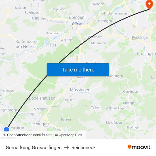 Gemarkung Grosselfingen to Reicheneck map