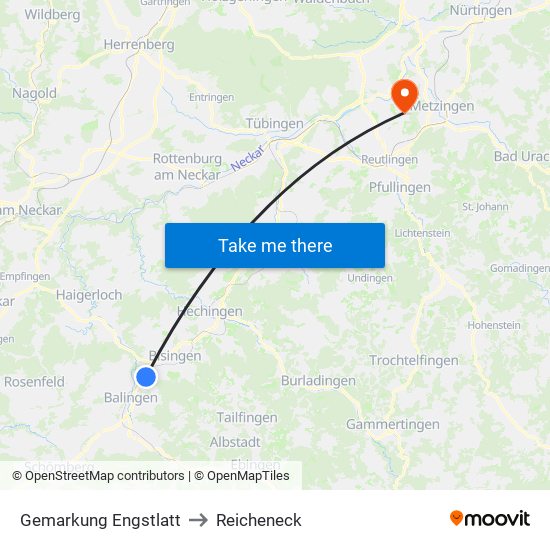 Gemarkung Engstlatt to Reicheneck map