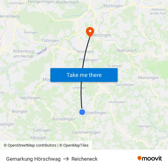 Gemarkung Hörschwag to Reicheneck map