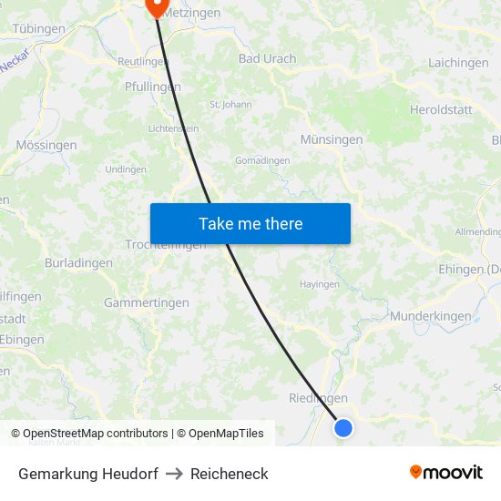 Gemarkung Heudorf to Reicheneck map