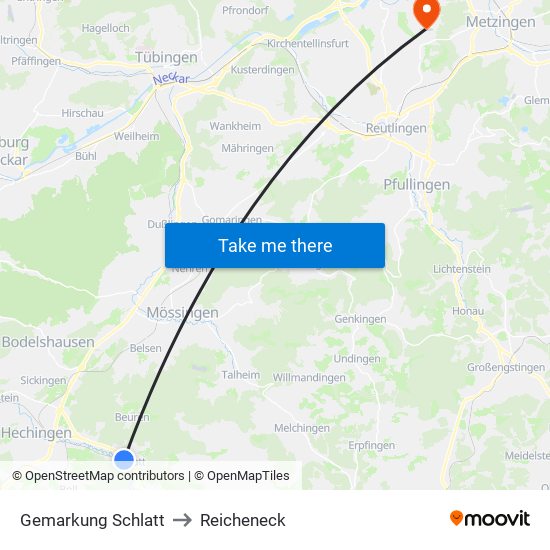 Gemarkung Schlatt to Reicheneck map