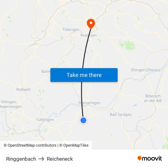 Ringgenbach to Reicheneck map