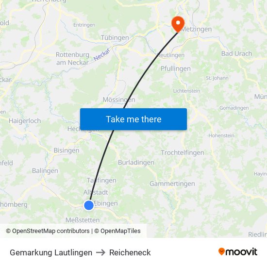 Gemarkung Lautlingen to Reicheneck map