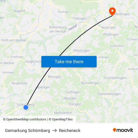 Gemarkung Schömberg to Reicheneck map