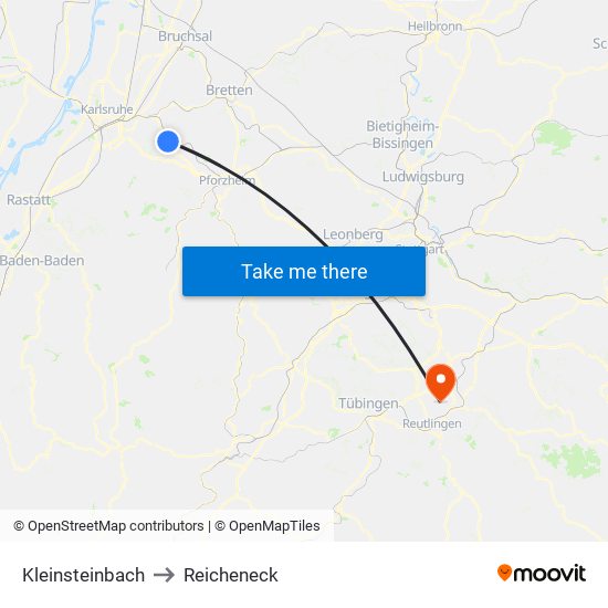 Kleinsteinbach to Reicheneck map