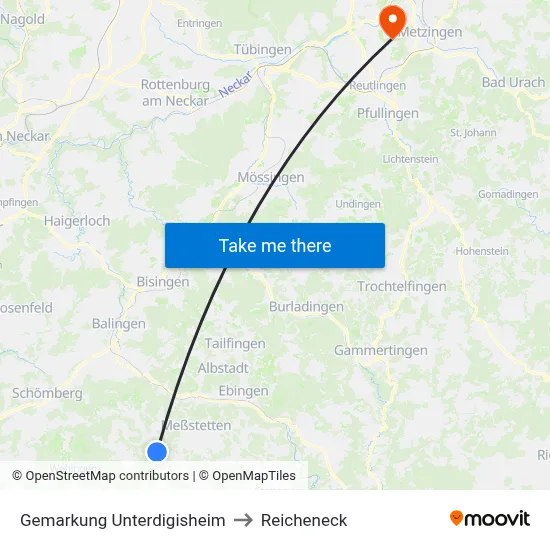 Gemarkung Unterdigisheim to Reicheneck map