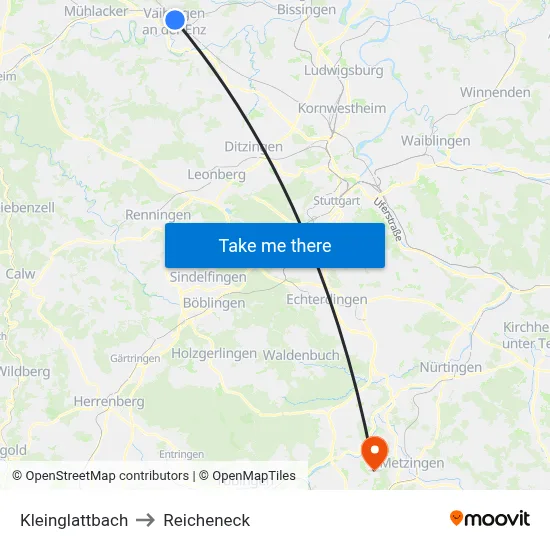 Kleinglattbach to Reicheneck map