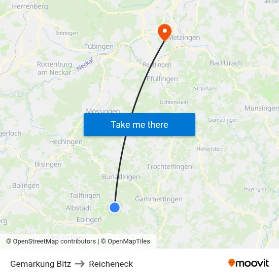 Gemarkung Bitz to Reicheneck map