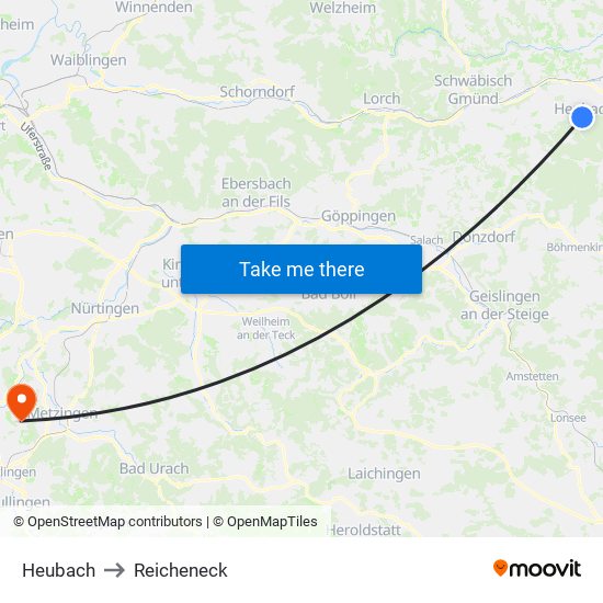 Heubach to Reicheneck map