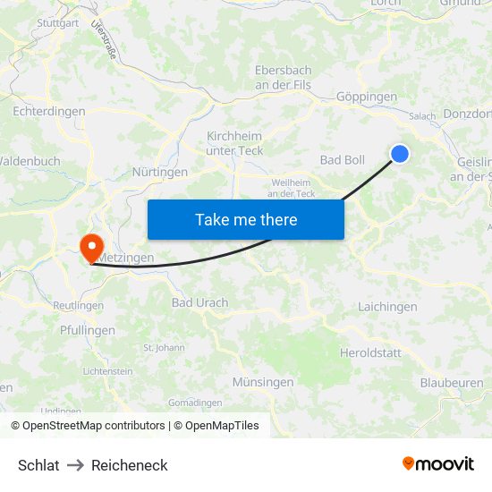 Schlat to Reicheneck map