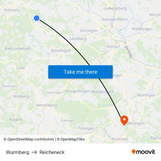 Wurmberg to Reicheneck map