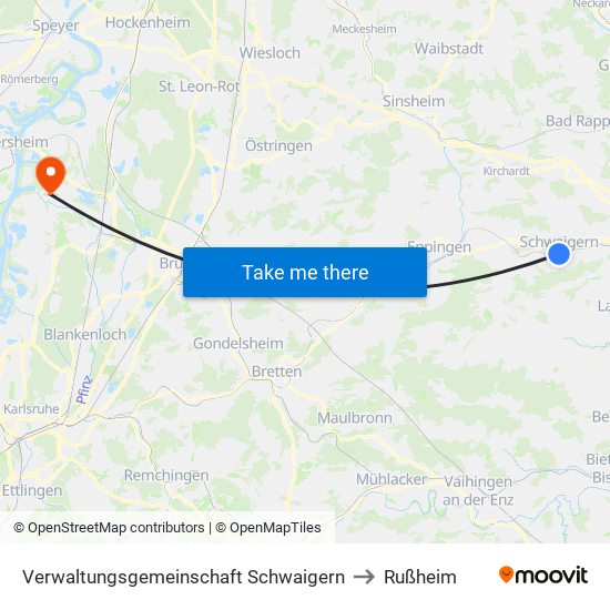 Verwaltungsgemeinschaft Schwaigern to Rußheim map