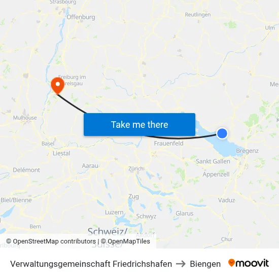 Verwaltungsgemeinschaft Friedrichshafen to Biengen map