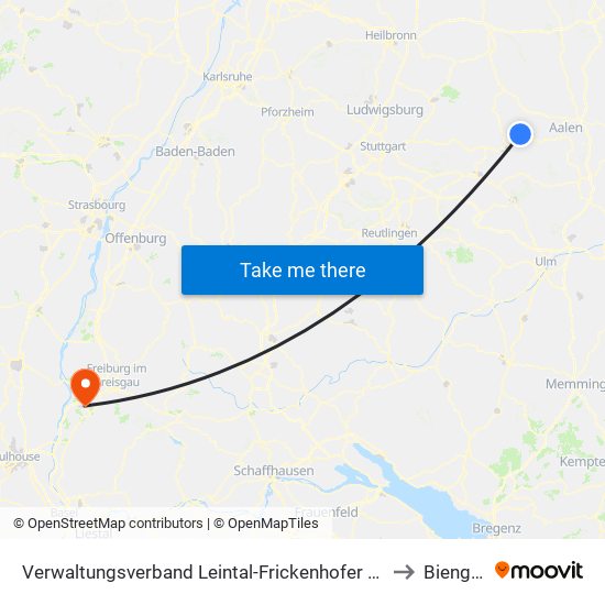 Verwaltungsverband Leintal-Frickenhofer Höhe to Biengen map