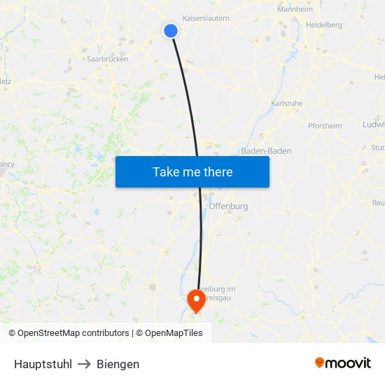 Hauptstuhl to Biengen map