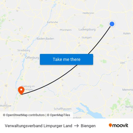 Verwaltungsverband Limpurger Land to Biengen map
