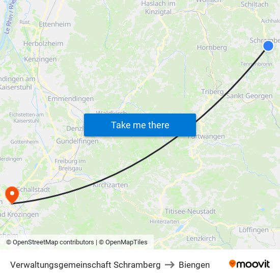 Verwaltungsgemeinschaft Schramberg to Biengen map