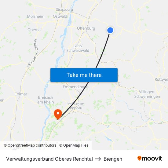 Verwaltungsverband Oberes Renchtal to Biengen map