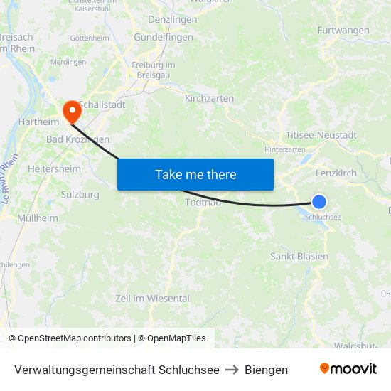 Verwaltungsgemeinschaft Schluchsee to Biengen map