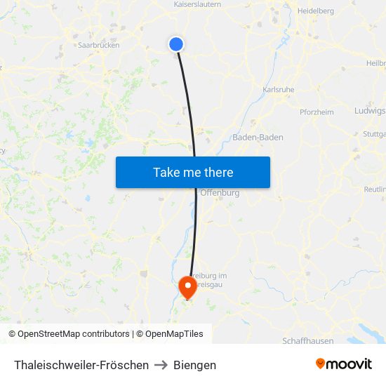 Thaleischweiler-Fröschen to Biengen map