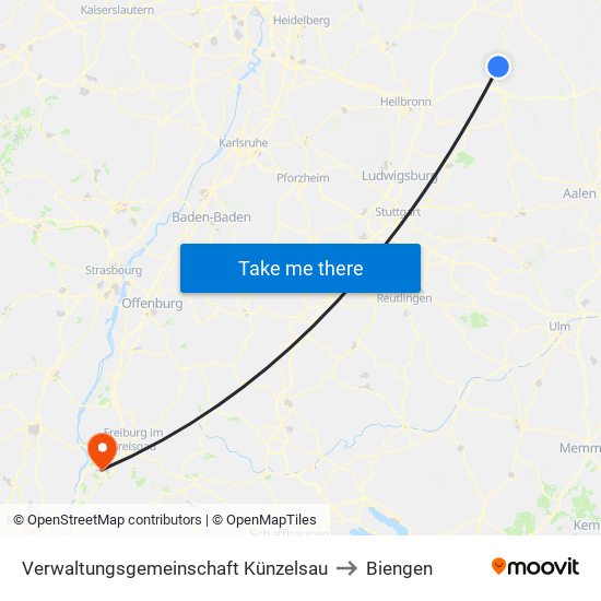 Verwaltungsgemeinschaft Künzelsau to Biengen map