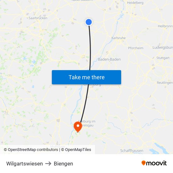 Wilgartswiesen to Biengen map