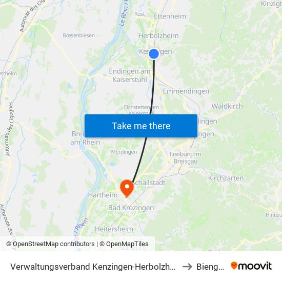 Verwaltungsverband Kenzingen-Herbolzheim to Biengen map