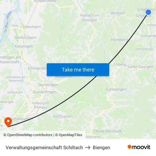 Verwaltungsgemeinschaft Schiltach to Biengen map