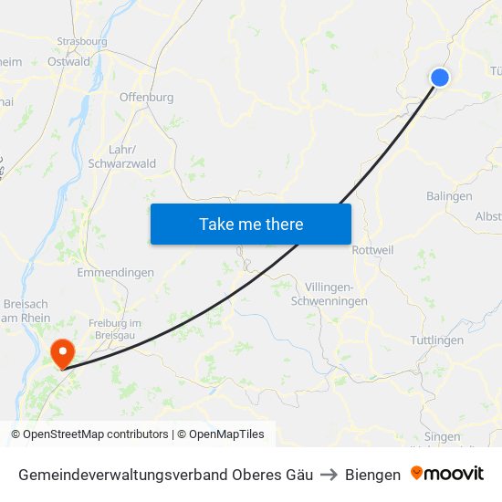 Gemeindeverwaltungsverband Oberes Gäu to Biengen map