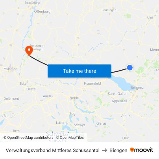 Verwaltungsverband Mittleres Schussental to Biengen map