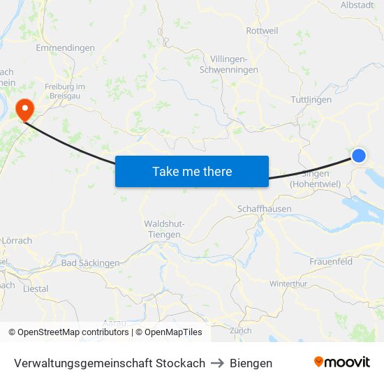 Verwaltungsgemeinschaft Stockach to Biengen map