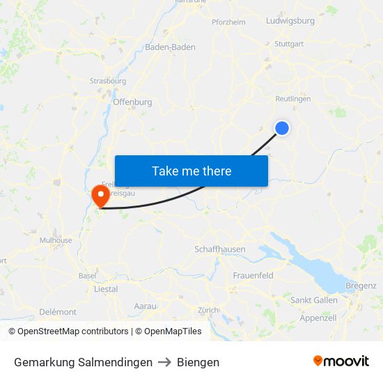 Gemarkung Salmendingen to Biengen map