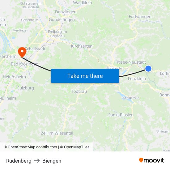 Rudenberg to Biengen map