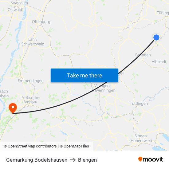 Gemarkung Bodelshausen to Biengen map