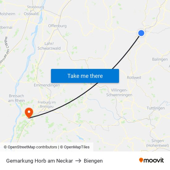 Gemarkung Horb am Neckar to Biengen map