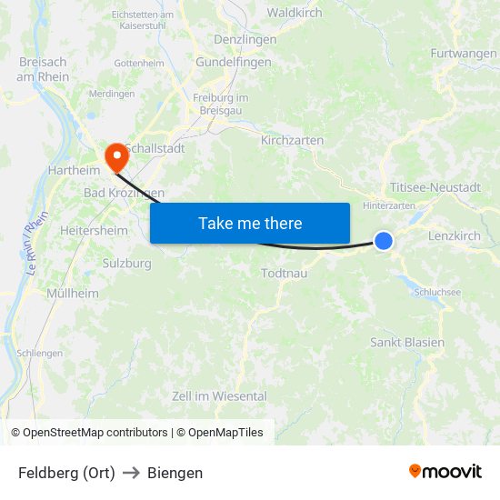 Feldberg (Ort) to Biengen map