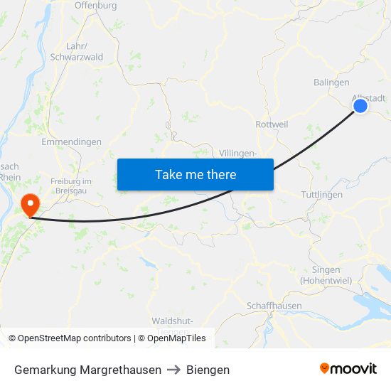 Gemarkung Margrethausen to Biengen map