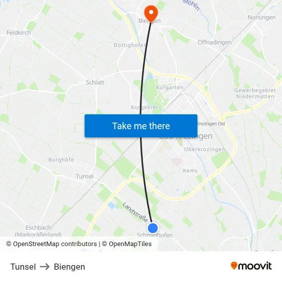 Tunsel to Biengen map