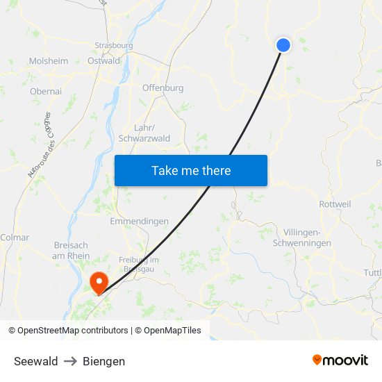 Seewald to Biengen map